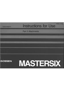 Gossen Mastersix manual. Camera Instructions.